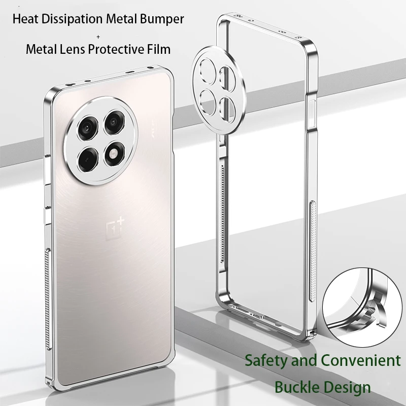 

Aluminum Alloy Bumper Case For Oneplus 1+ ACE 5 Pro Cooling Metal Frame Protective Hard Back Bumpers