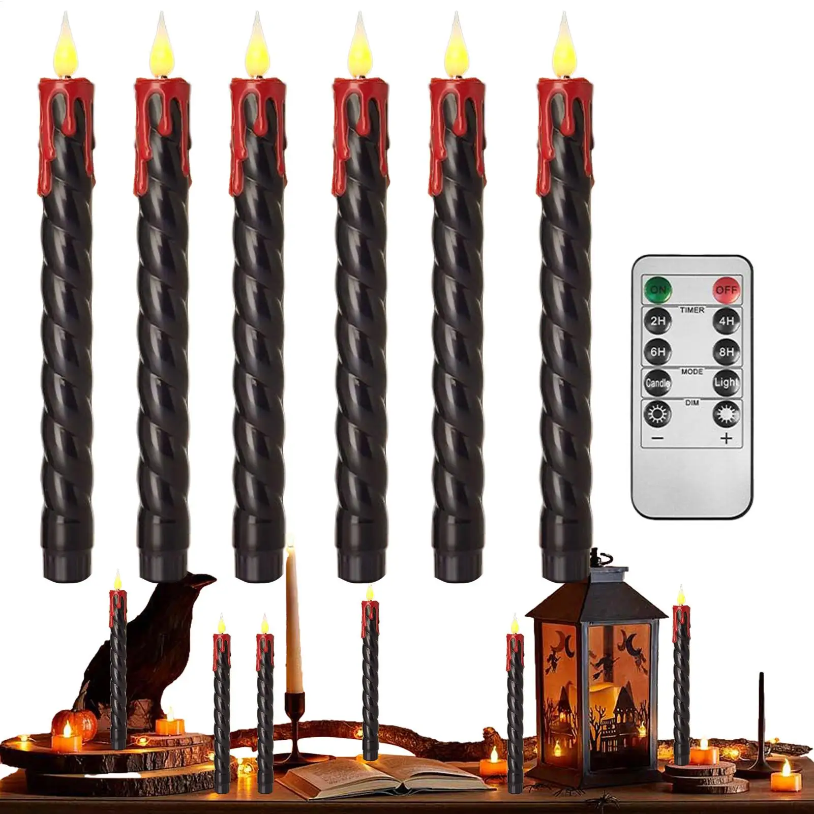 

Electric Candles Electric Candles Flickering Decor Halloween Dimmable Light Realistic Candlestick For Theater Stage Meditation