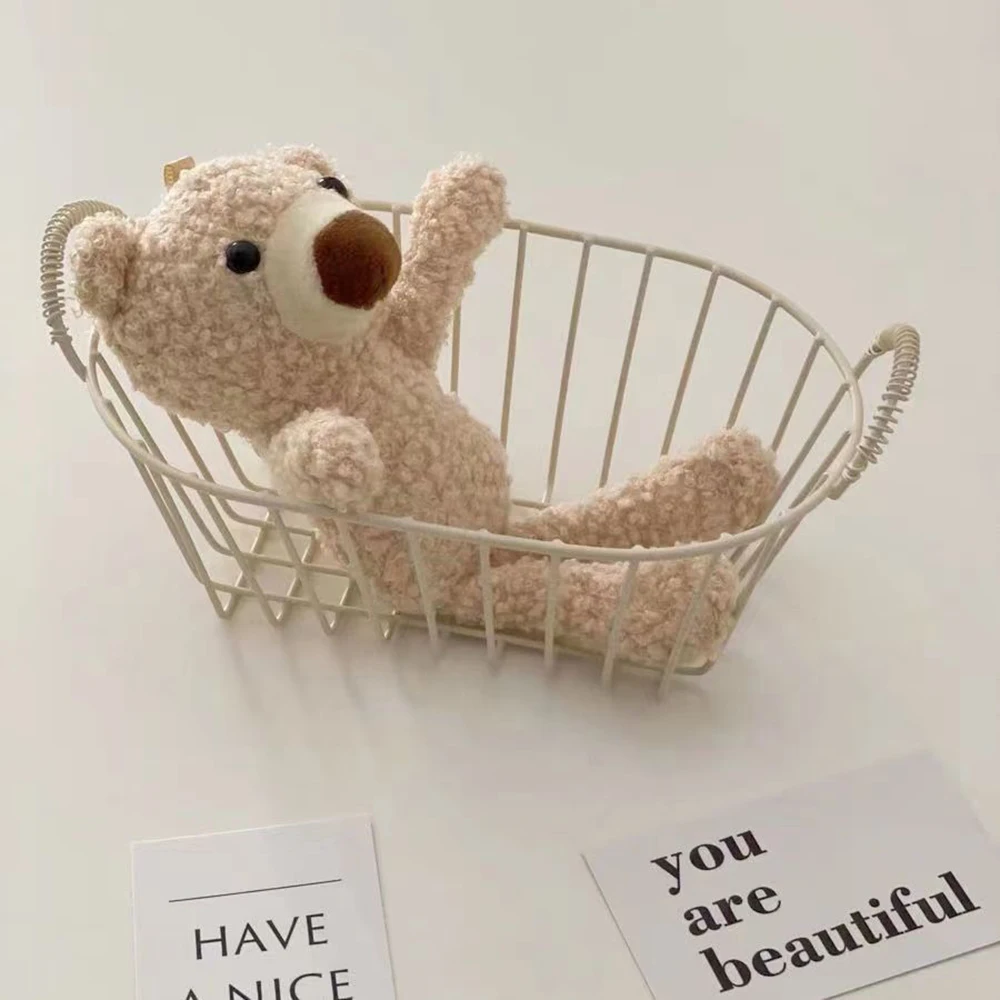 Iron Basket With Handle  Storage Basket Photo Props Wire Baskets Sundries Organizer Iron Mesh Fruit Baskets Desktop Decoration