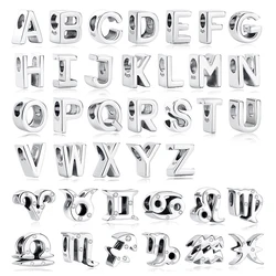 925 Sterling Silver Charms Original 12 Zodiac Aries Leo Crystal Beads Fit Brand Bracelets Necklaces Jewelry Gift For Women
