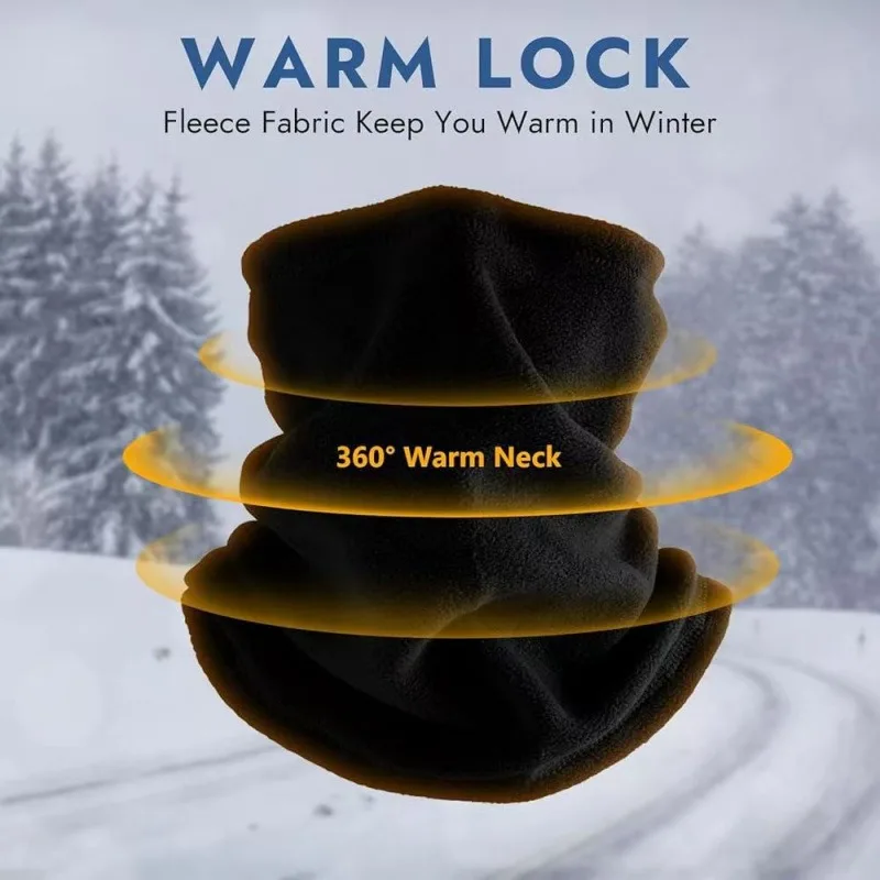 

Cold Weather Face Mask Windproof Fleece Tube Scarf Multi Functional Neck Warmer for Ski Cycling Running Hiking