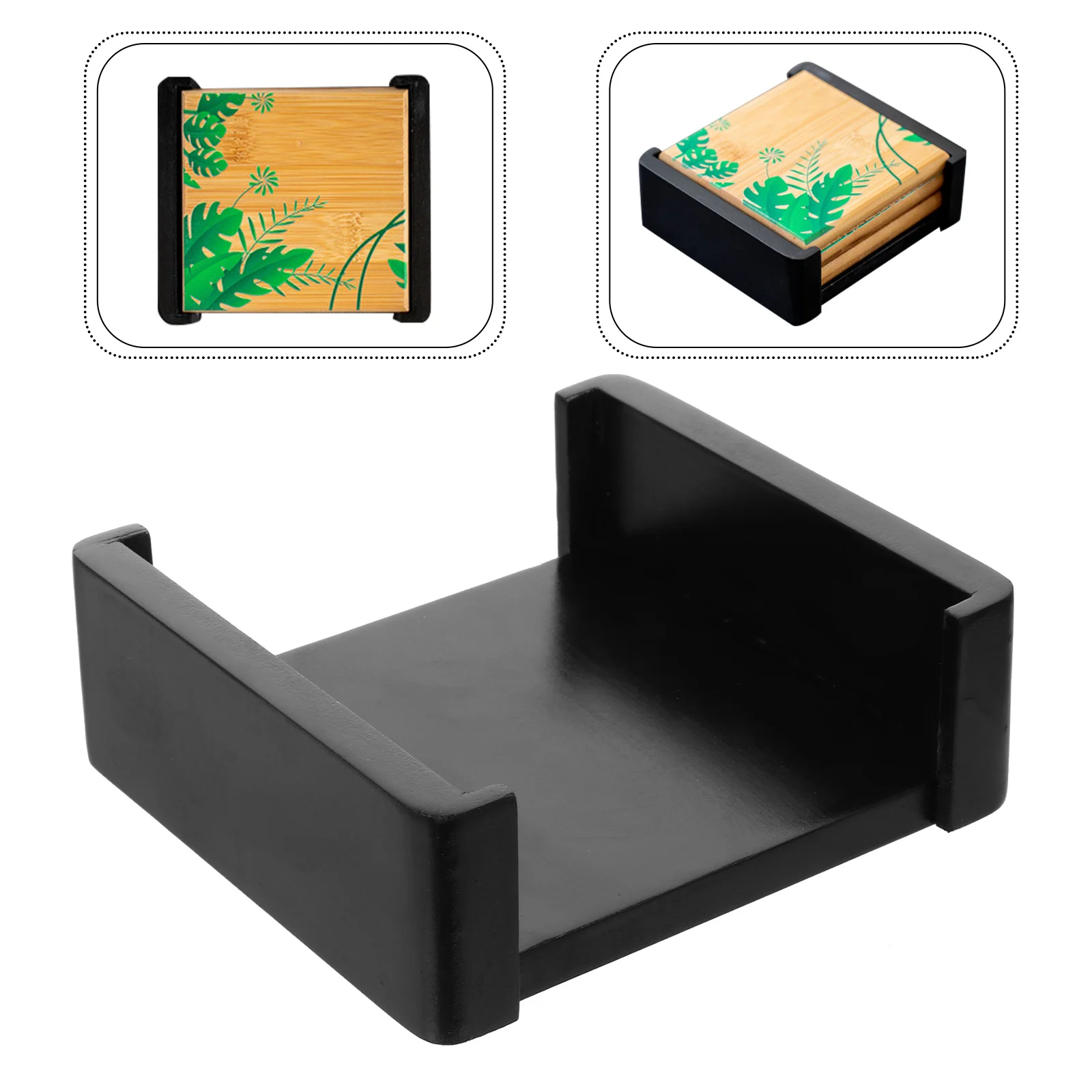 

Wooden Coaster Holder Natural Wood Drink For Tea Coffee Cup Mat Storage Coaster Rack Placemat Holder Mug Pad Rack