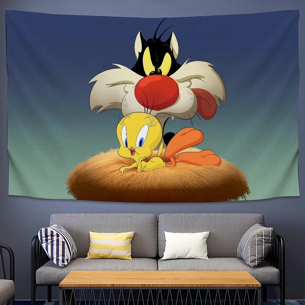 Cartoon T-Tweety Bird P-Piolin Flag College Bedroom Living Room Home Dorm Decor Funny Tapestry Garage Bar Wall Club Banner