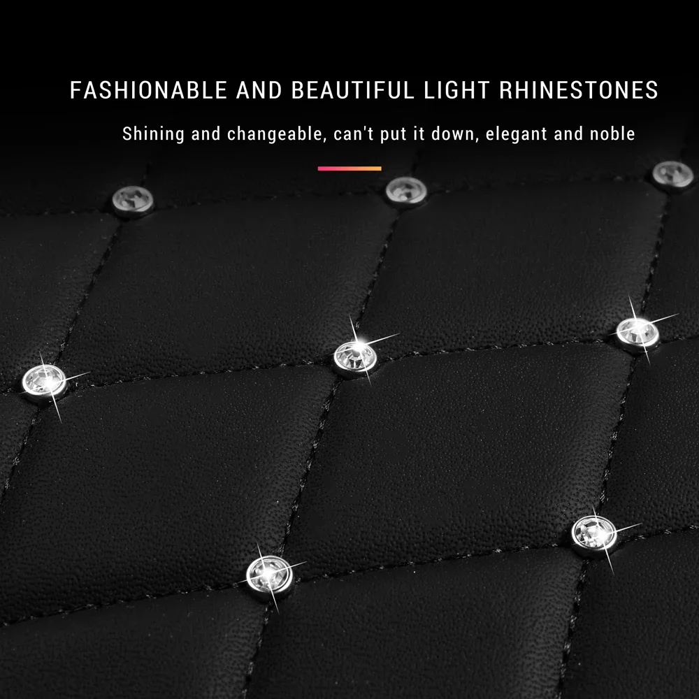 Car Floor Mats Carpet Bling Crystal Diamond Sparkly Anti-Slip Pad Pink Car Mats Universal Car Accessories