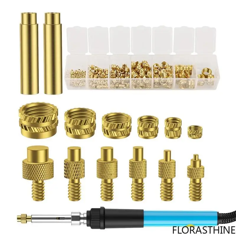 Heat Insert Tool Soldering Iron Set Heat-Resistant Heater Adapter Welding Parts for Home Printing Operating Work Printed