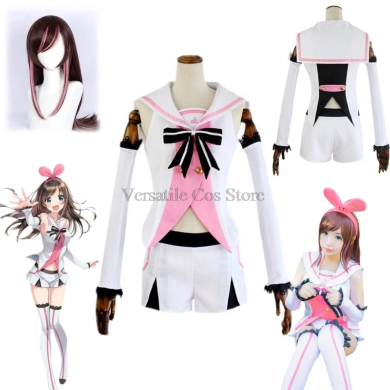 VTuber YouTuber Virtual Idol Kizuna AI Channel Cosplay Costume Wig Sexy Woman Anime Top Shorts Halloween Lolita Style Kawai Suit