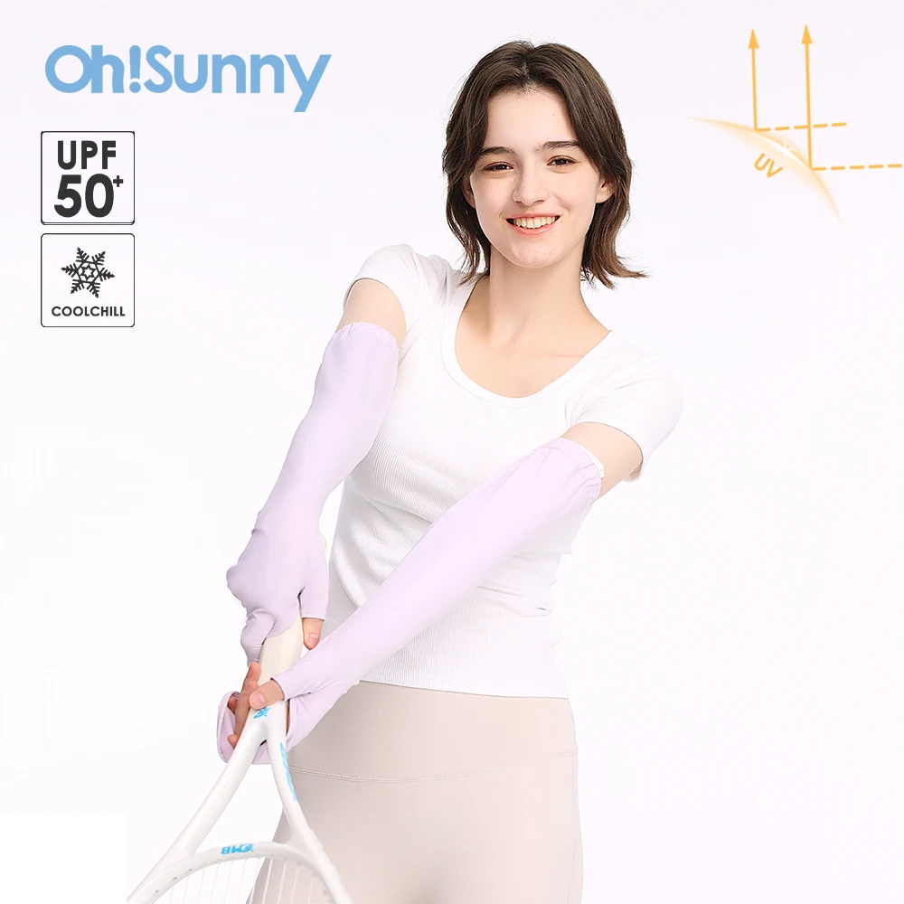 Ohsunny-mangas anti-uv masculinas e femininas, mangas profissionais, tecido respirável, para ciclismo, corrida, ao ar livre, luvas sem dedos