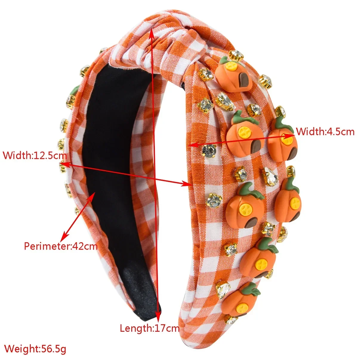 2024 Thanksgiving Grid Fabric Diamond Turkey Pumpkin Headband Fashion Holiday Hair Accessories