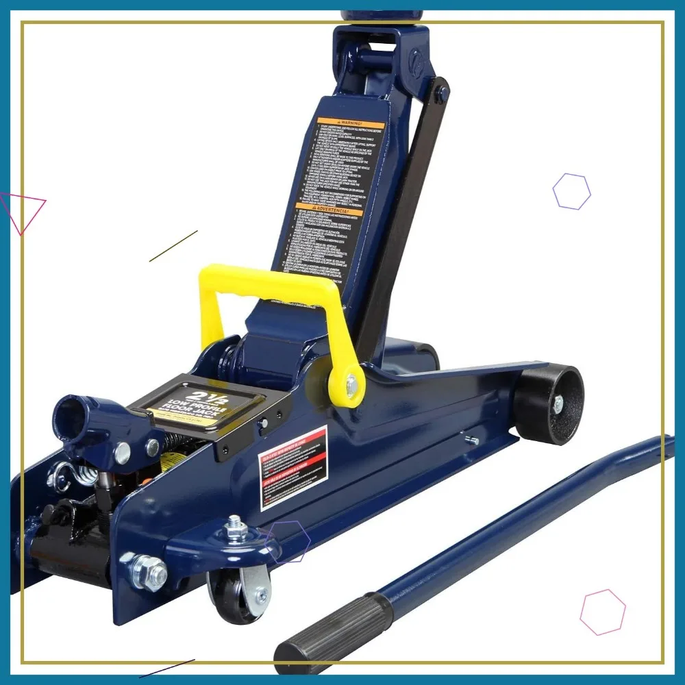 

Hydraulic Low Profile Trolley Floor Jack, 2.5 Ton Capacity, Quick Lift Pump, Blue - Ideal for Cars and SUVs