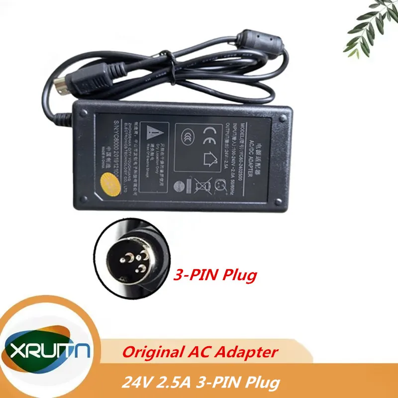 อะแดปเตอร์แปลงไฟ YC Friends รุ่น YC60-2402500 24V 2.5A AC/DC สำหรับ FDL FDLJ1204A 24V 2A 40W 10727110-8N  แบบ 3 ขา