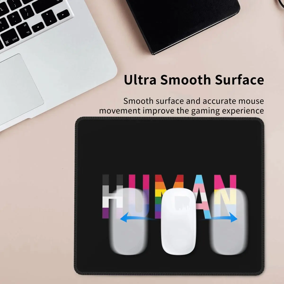 Human, Various Queer Flags Mouse Pad Computer Keyboard Mouse Mat Gaming Laptop Desk Mat Office Accessories Table Mats