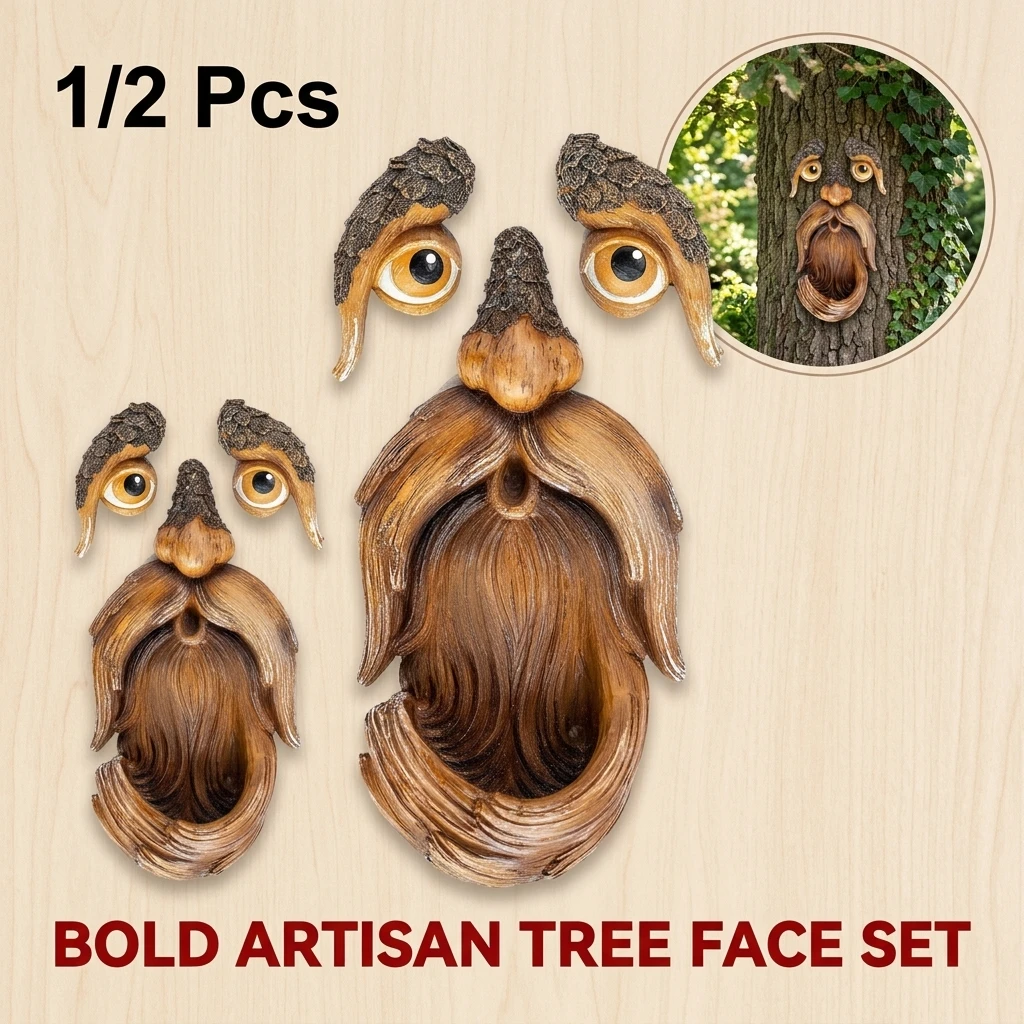 Tree Face, Tree Faces Outdoor, Tree Art, Tree Decorations Outdoor, Tree Faces, Tree Stump Decor, Face for Tree Trunk