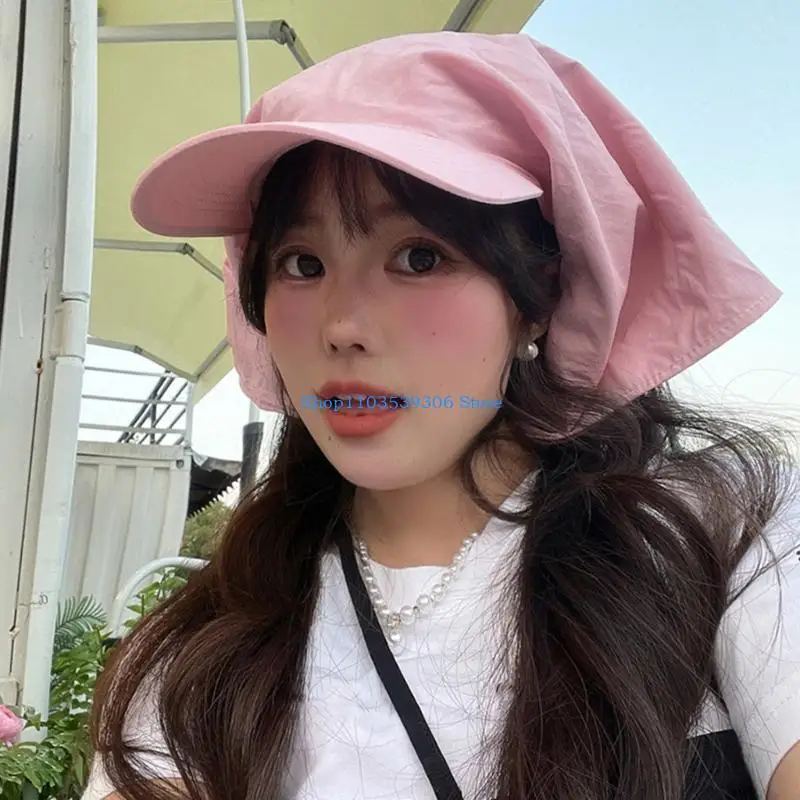 

400A Girl Woman Baseball Caps for Outdoor Camping Tie Turban Sunproof Hat