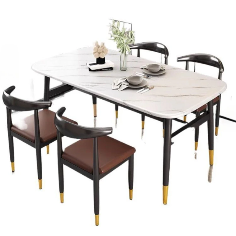 Household dining table Nordic, small apartment rectangular, simple eating table, solid wood commercial, rental room