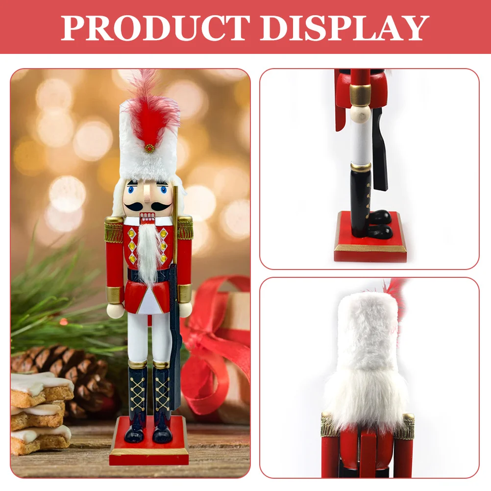 

Wood Nutcracker Christmas Ornament Cute Soldier Desktop Decor Xmas Table Decoration Holiday Gift Christmas Nutcracker Craft