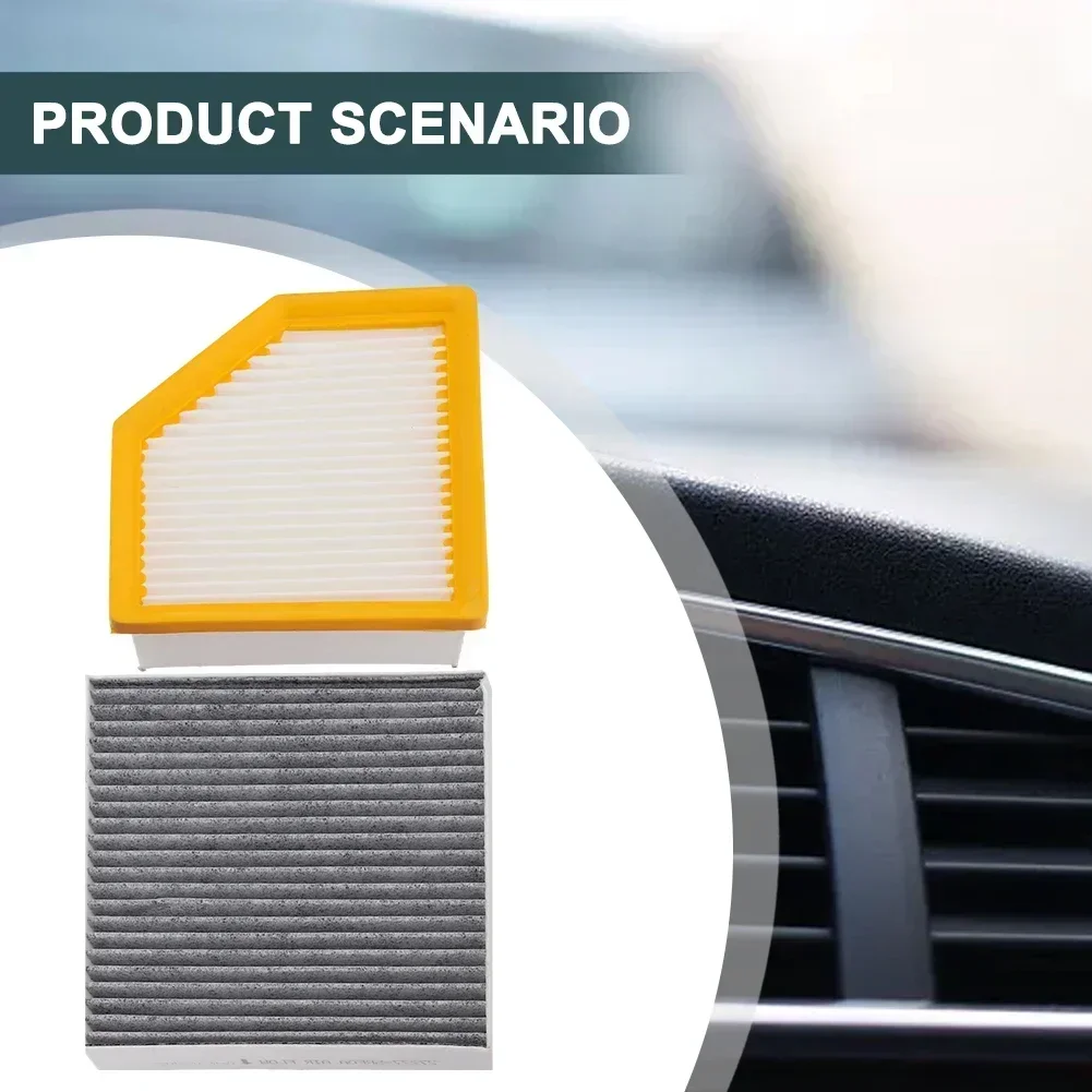 1pc Air Filter And Cabin Air Filter Black White Plastic Fits For Nissan For Rogue 2021-2023 16546-6RA0A 27277-6RC0A Wear Parts