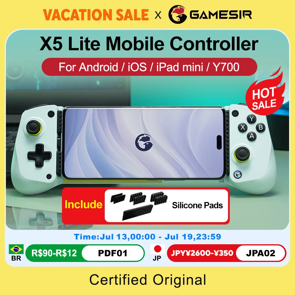 GameSir X5 Lite Mobile Phone Gamepads for iPhone 16 15 Series iPad Mini Android Tablet Controller Hall Effect Joysticks Design