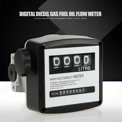 High Accuracy Mechanical Fuel Gauge 4Digit Fuel Flowmeter Digital Diesel Gasoline Flow Meter Internal Thread,5-30GPM/20-120L/Min