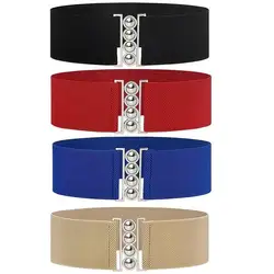 Dress Wide Cinch Belts For Women Elastic Vintage Stretch Thick Waist Band For Jeans Pants