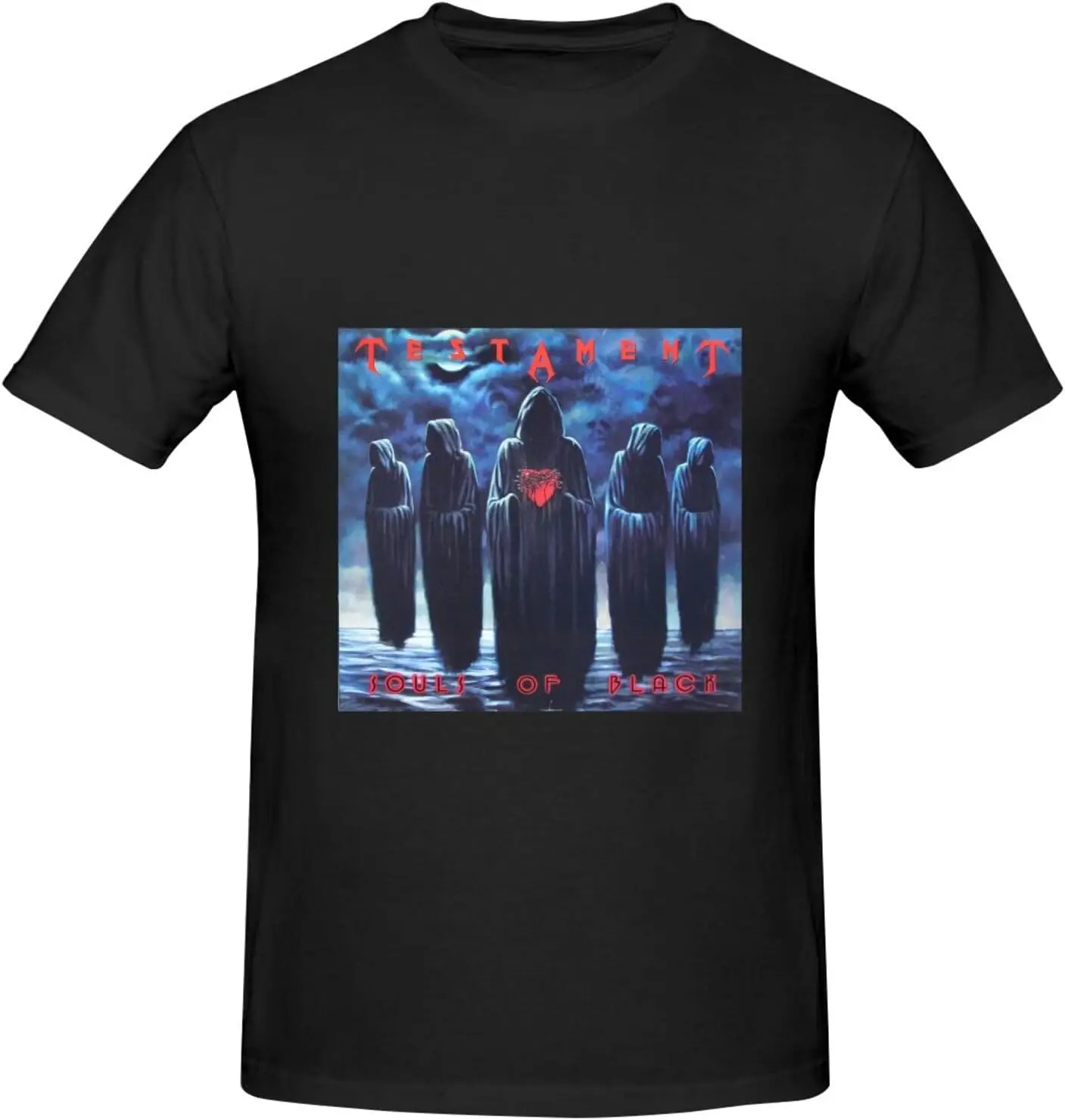 

Testament Souls of Black Men's T-Shirt Basic Short Sleeve Tee Classic Youth Memory Casual Top