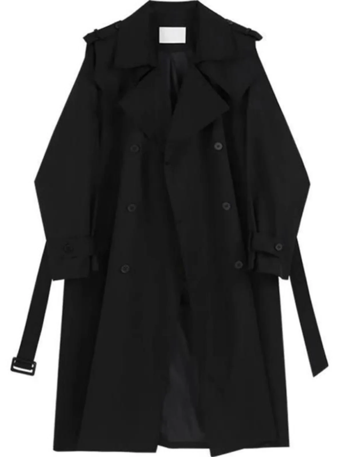 

Trench Coat For Men Winter Multi-Pocket Slim Korean Couple Lovers Warm Protection Coatwoolen Suitable Ice Weather Windproof Cool