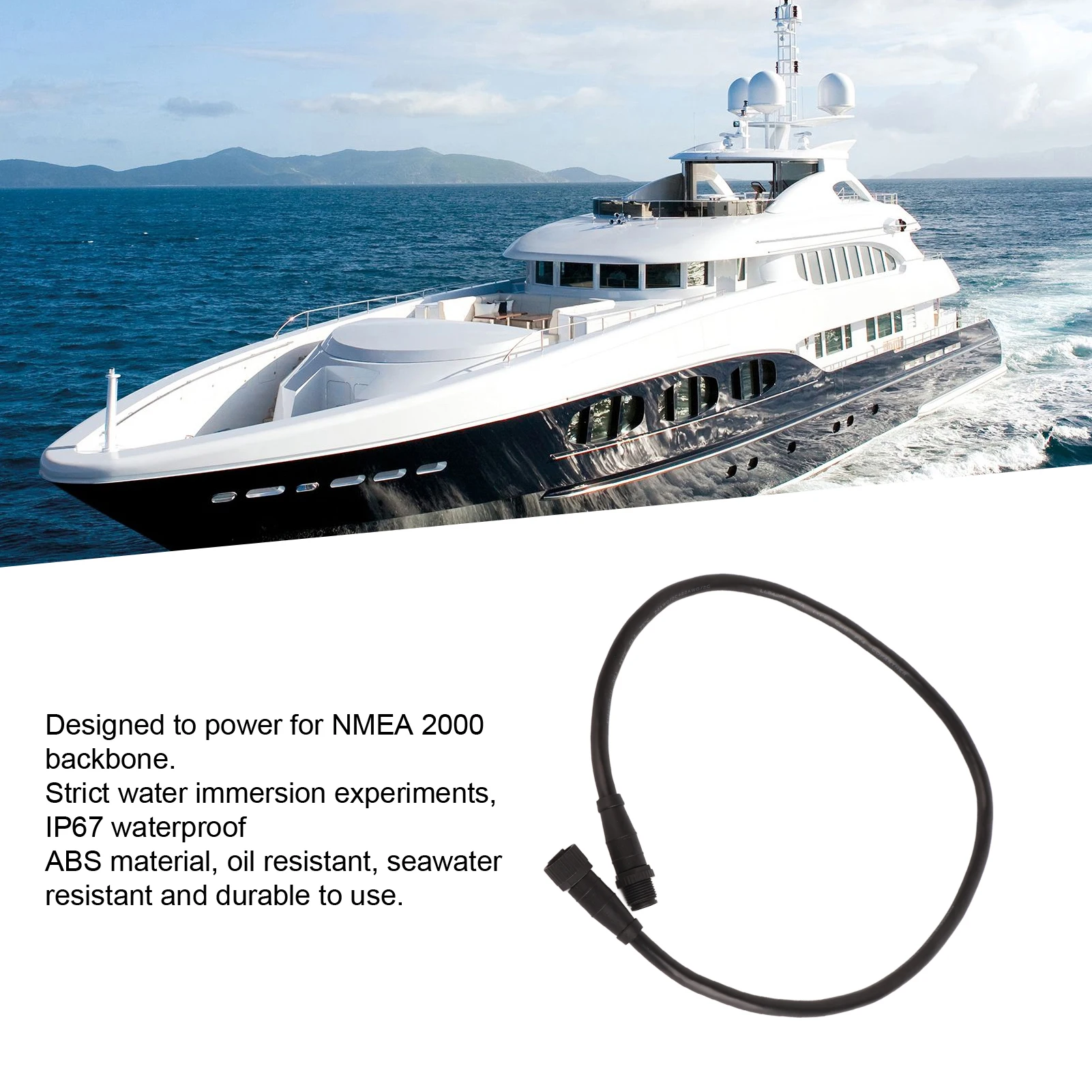 

Drop Cable for NMEA2000 Backbone Cable 0.5m 5Pin IP67 Waterproof Marine GPS Accessories for Lowrance Networks Backbone Cable