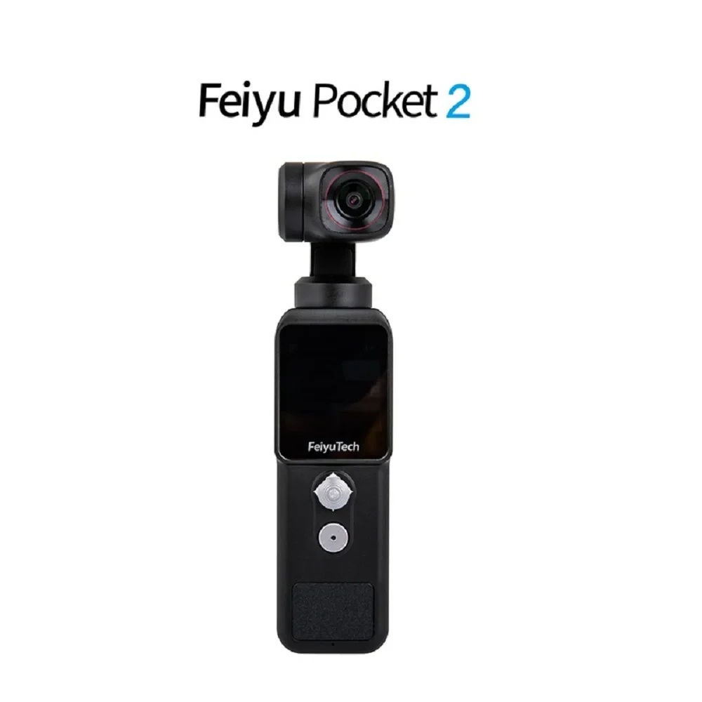 4K Video Action Camera With Phone Light Handheld 3 Axis Gimbal Stabilized Mic 130 Degree View 12MP Photo 4xZoom Feiyu Pocket 2