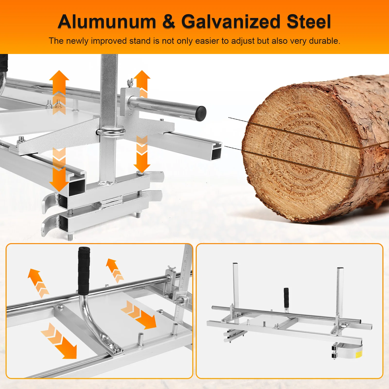 Kettensägenmühle Planking Fräsmaschine 36 Zoll Führungsstange 0,5-12 Zoll Schnittstärke Holzschneidvorrichtung Sägewerk für Holzarbeiter Neu
