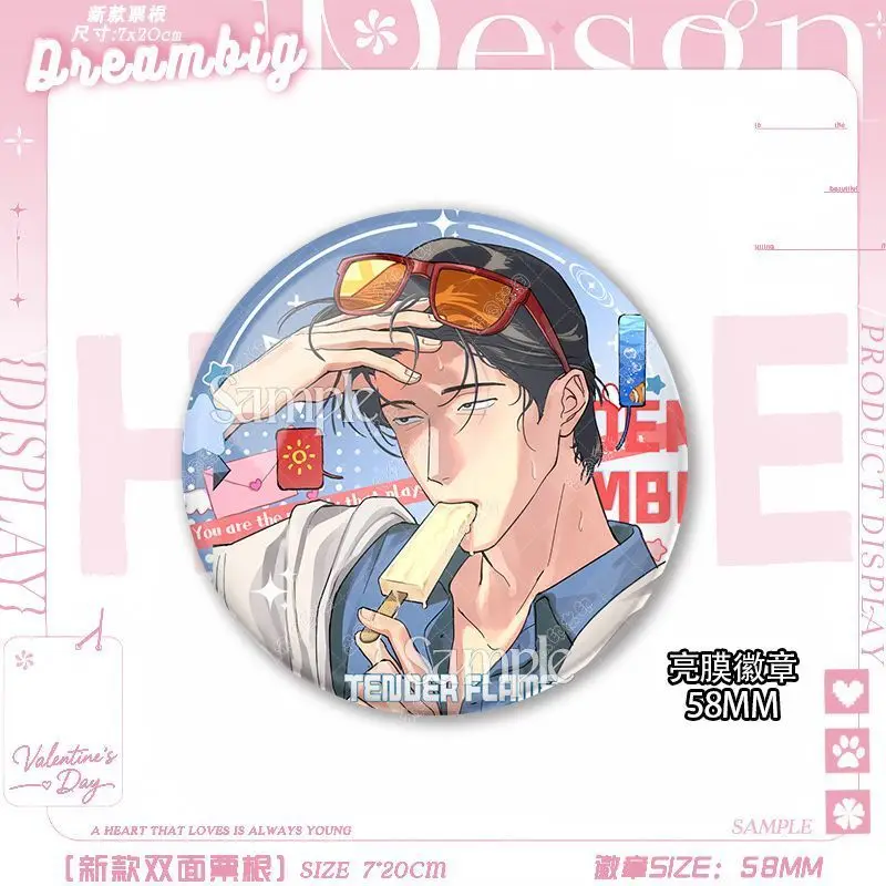 Master‑Peace 58mm Badge Ju Incheol Ahn Pyeonghwa BL Korean Manhwa Merch Collectible Beautiful Baseball Hat Fabric Decoration Pin