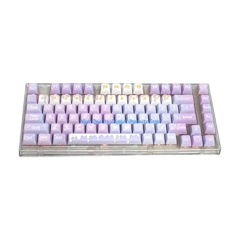 

U2JE Full 128Keys Keycaps, XDA Profile PBT Keycaps, Dreamy Color Keycaps 5-Sided Dye-Sublimation ​Keycaps Replacement