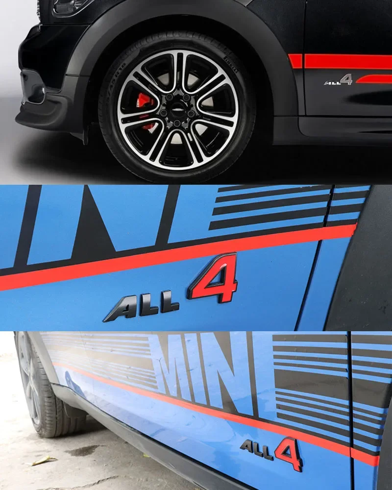 3D Car Styling ALL4 for R60 R61 F60 Cooper S Countryman Paceman Door Fender trunk Rear Bonnet Badge Sticker Decal Emblem