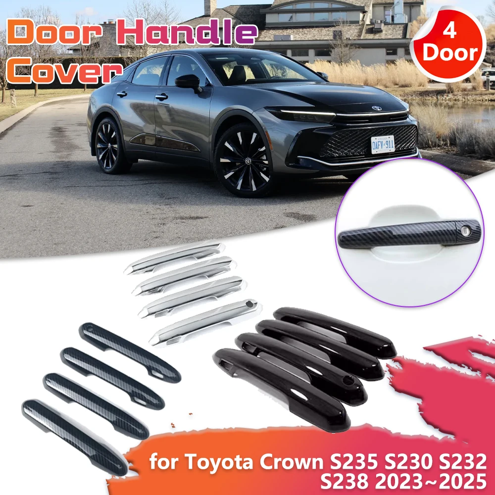 

Крышка дверной ручки автомобиля для Toyota Crown Sport S236 S235 S230 S232 S238 2023 ~ 2025 хромированная наклейка отделка царапин Декор аксессуары