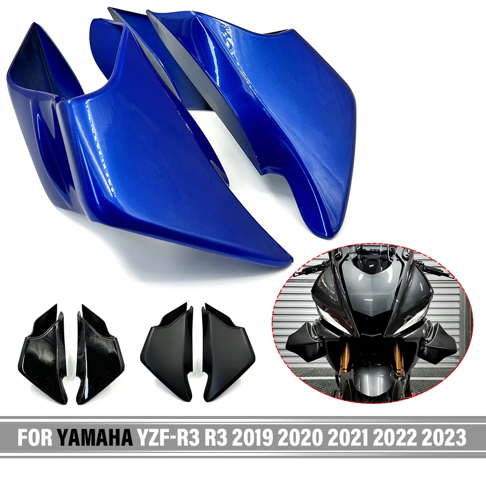 

For YAMAHA YZF-R3 YZFR3 R3 2019-2023 2022 2021 2020 Front Fairing Winglets Aerodynamic Wing Shell Cover Protection Guards Kit