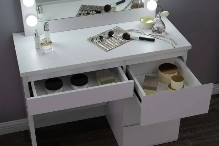#   Gran oferta, mesa de tocador de maquillaje con espejo iluminado, muebles de escritorio con espejo, mesa de tocador de Hollywood, tocador de maquillaje, muebles de dormitorio