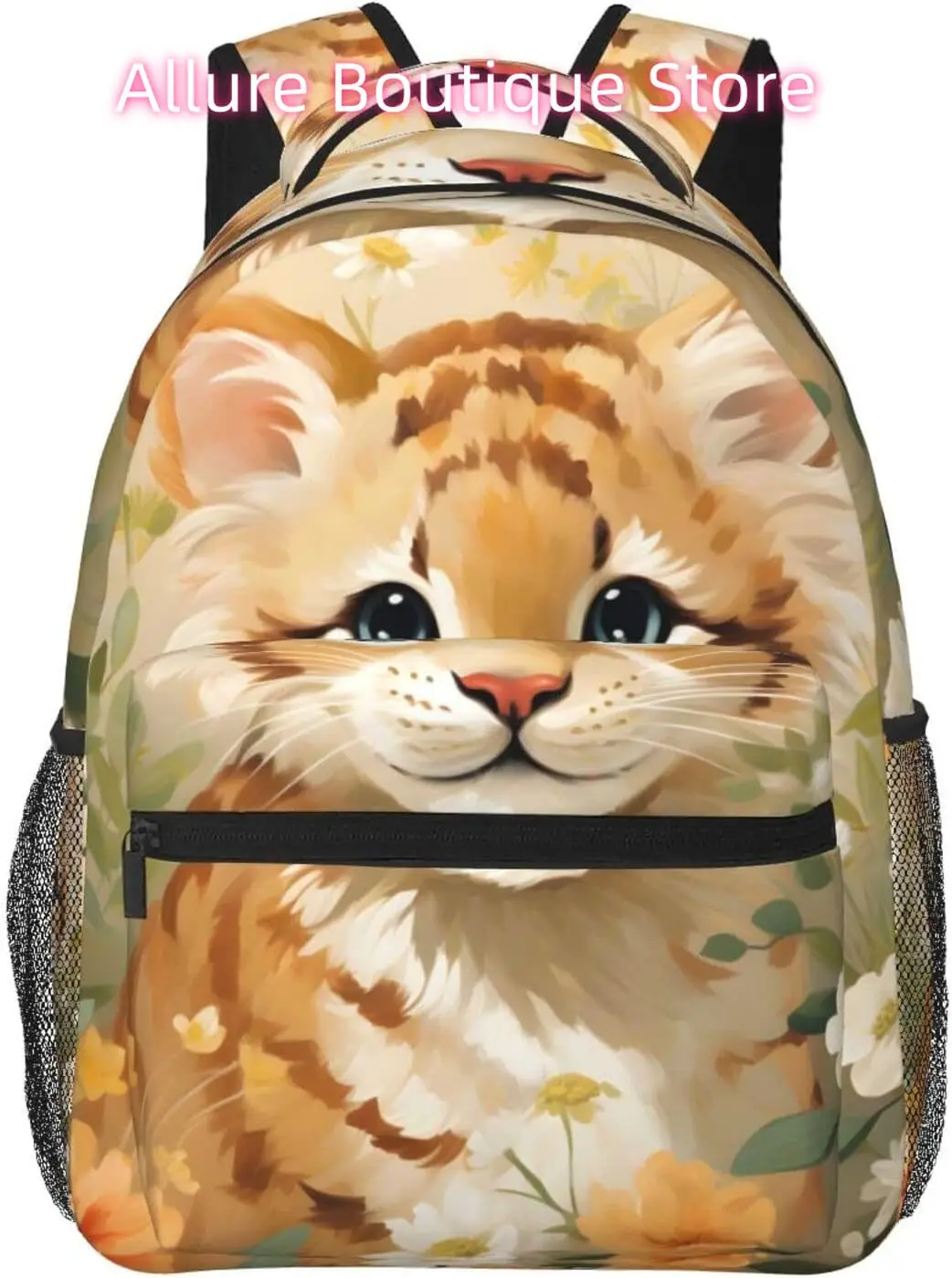 

laptop bag back to school Cute Flower Tiger Lightweight Laptop Backpack Lightweight Multipurpose Travel Casual Daypack Unisex Co