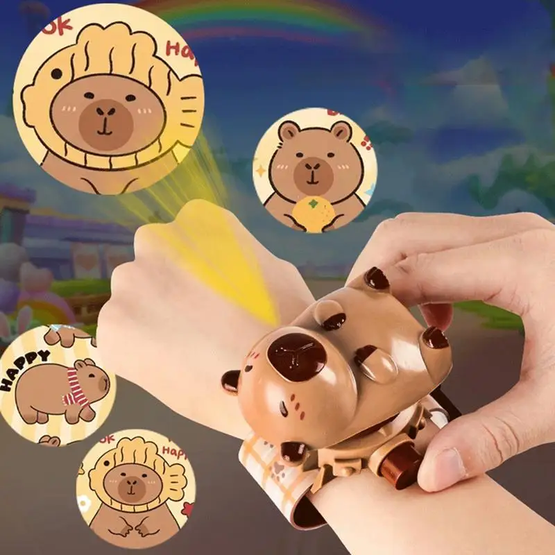 Capibara-projectie Elektronisch horloge Cartoon horlogeklok Kinderen Nieuwjaarscadeau voor kinderen - Leuk lichtgevend speelgoed en kleuterschoolcadeau