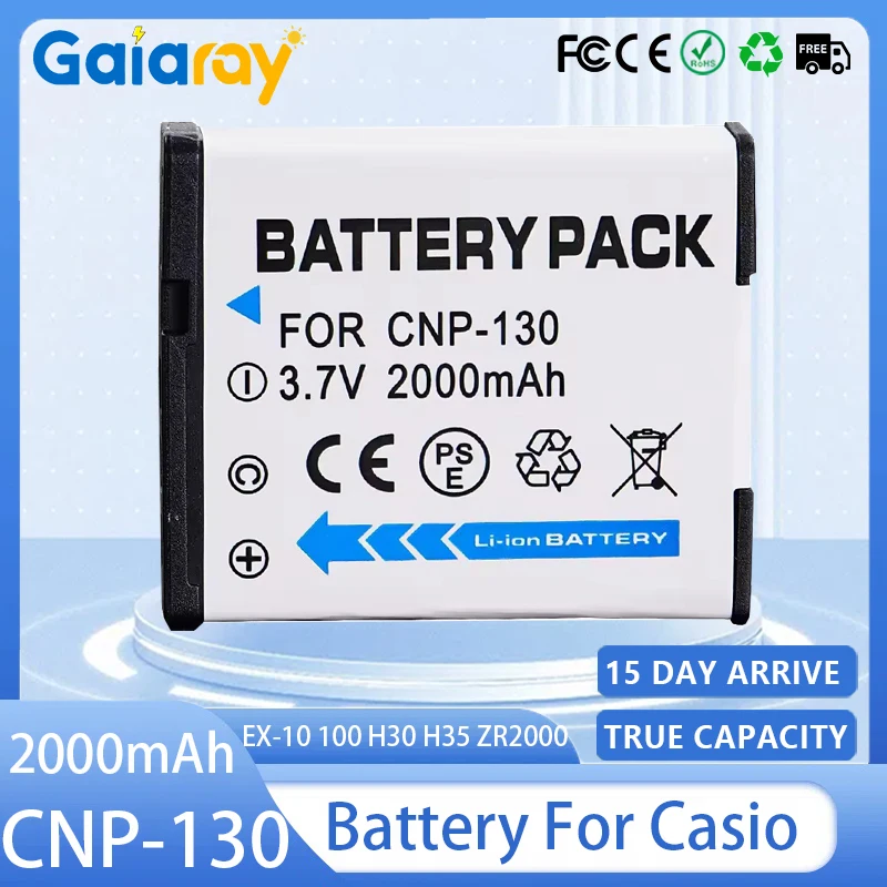 

NP-130 CNP-130 Аккумулятор для камеры 2000 мАч для Casio EX-10 100 H30 H35 ZR2000 ZR3600 ZR3500 ZR3700 ZR5500 ZR400