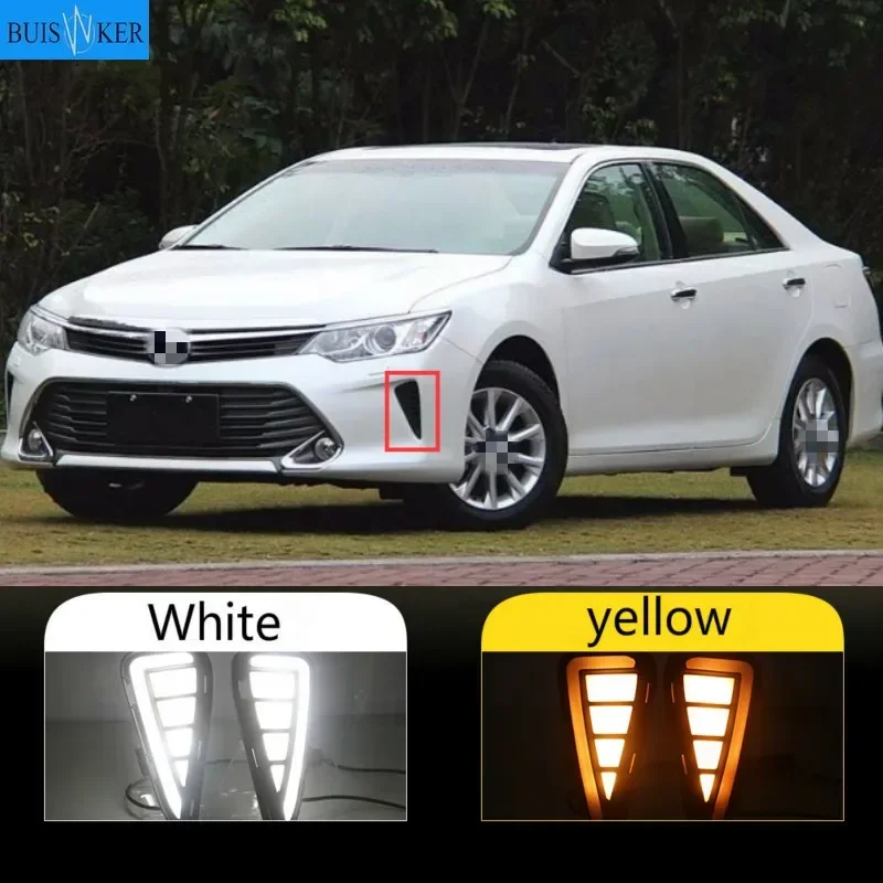 

2PCS LED Daytime Running Light For Toyota Camry 2015 2016 2017 DRL Cover Fog Lamp Car-Styling External Front Fog Lamp