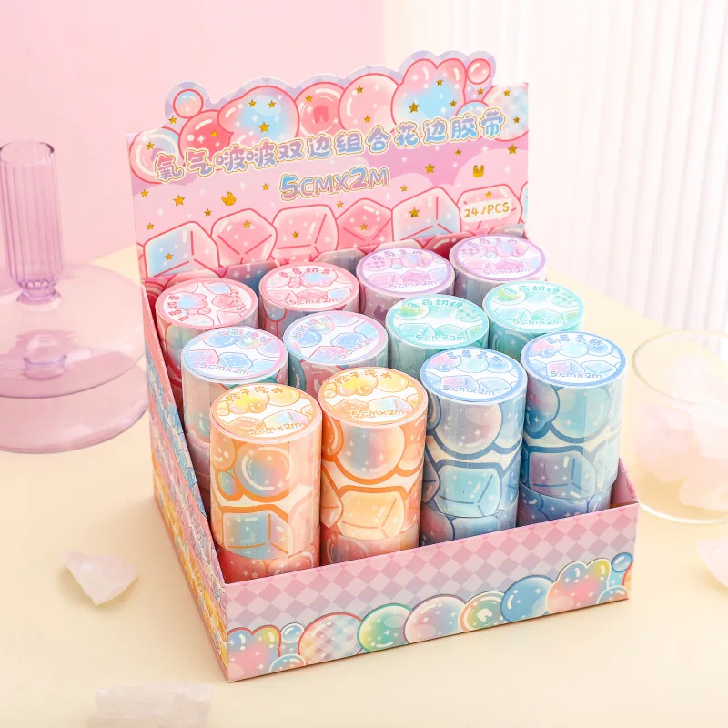 

2023 News 24rolls/box Kawaii Animal Washi Tape Set Cute Cartoon Hand Account Decorative Cute Stickers Tape Stationary Supplies