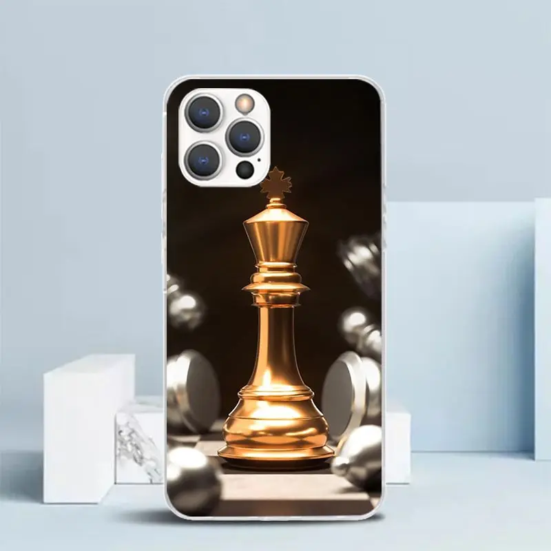 Competitive Chess Game Phone Case For IPhone 16 15 14 13 12 11 Pro Max Mini XR XS X 7 Plus 8 + SE 2020 Soft TPU Back Cover