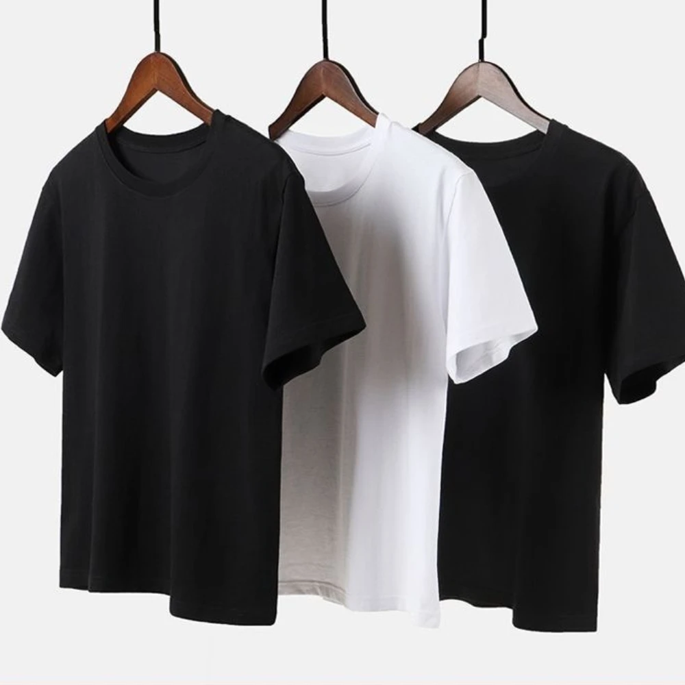 

Summer Men T Shirt Cotton Tops Women Solid Color Blank Tshirts O-neck Round Collar Short-Sleeve Couple White Top Tees Clothing
