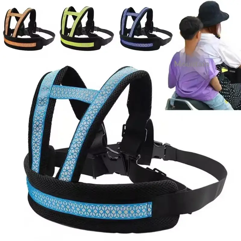 

Универсальный мотоциклетный ремень безопасности для детей, дышащие плечевые ремни, регулируемый ремень для сиденья, светоотражающий дизайн для детей