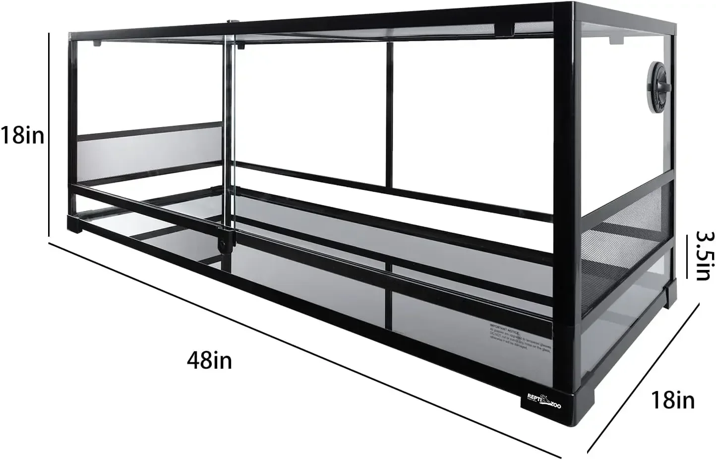 Glass Extra-Long Terrarium Habitats 48" x 18" x 18" Reptile Amphibians Large Enclosure for Snake/Bearded Dragon/Lizard ect. - view 2