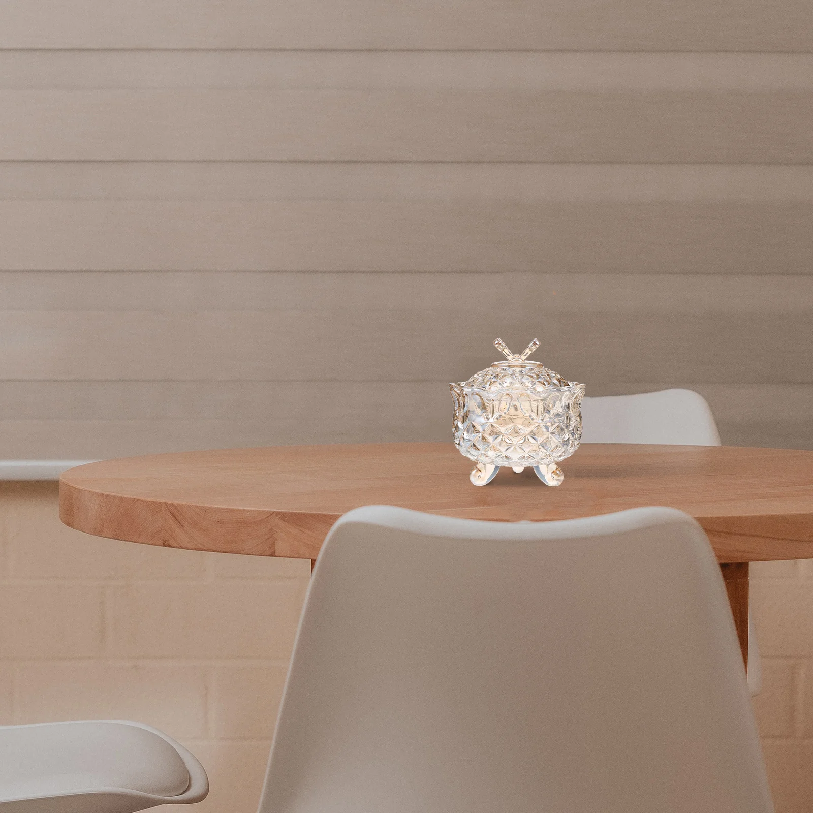 

1Pcs 280Ml Glass Craft Storage Jar Butterfly Pattern Elegant Glass Candy Jar for Home Kitchen Party Dessert Display and Gift Use