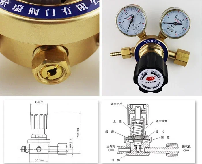 Medical Gas Oxygen Regulator Valve Brass Oxygen Cylinder Pressure Reduction ValveHot Sales Cheap And Fine