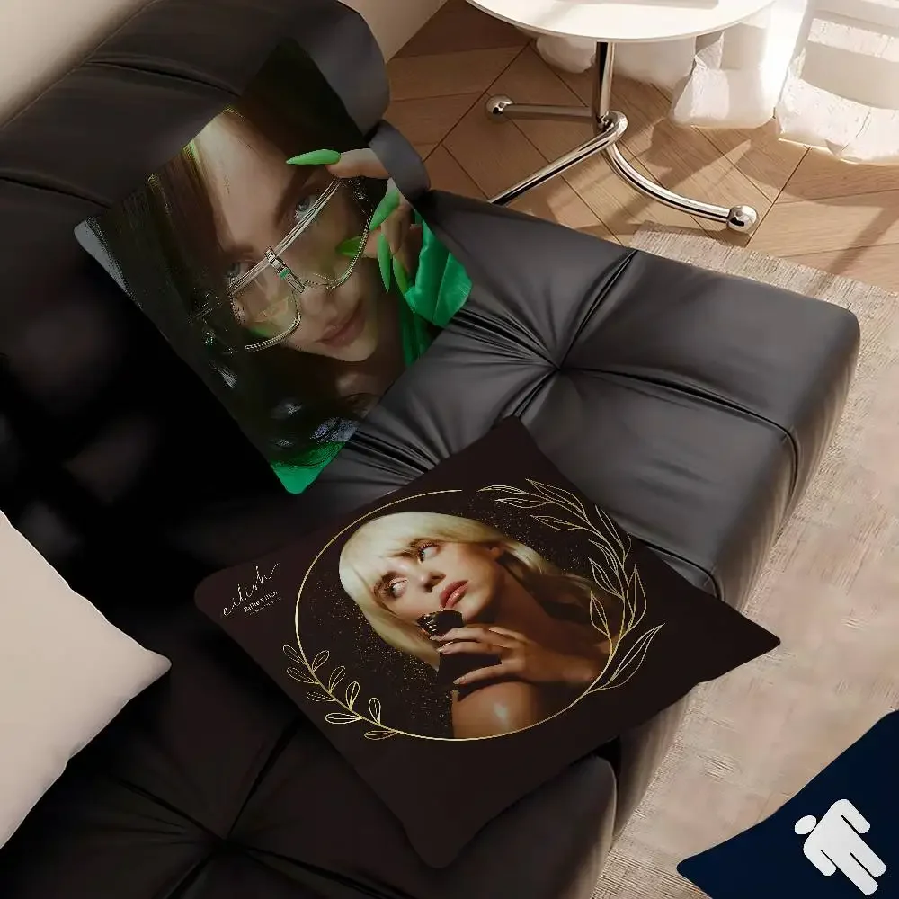 B-BillieS Singer E-EilishS Cushion Cover Inches Farmhouse Decor Home Throw Pillow Covers For Couch Decorations