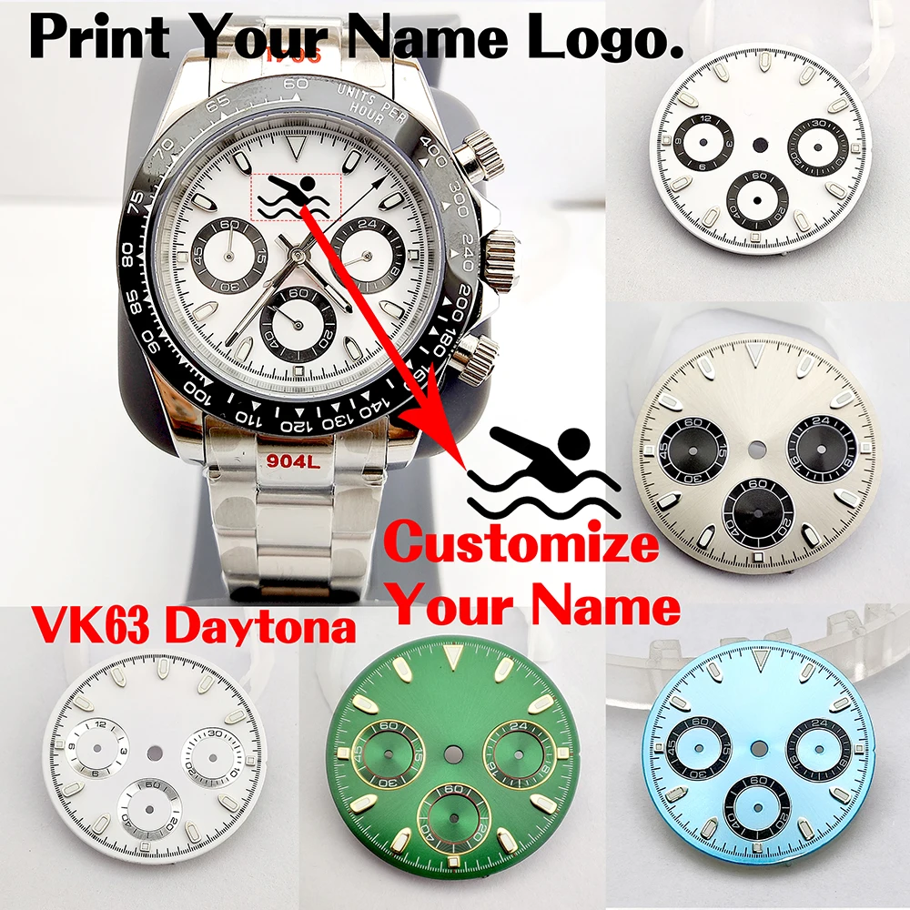 Watch Case VK63 Case men's quartz watch chronograph electronic watch stainless steel case watch accessories VK63 movement