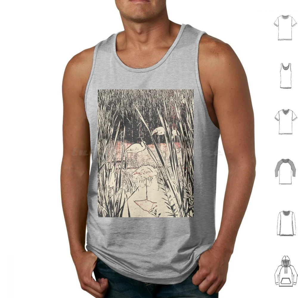 Guys , Really , No Need To Look For That Coin! Tank Tops Vest Sleeveless Flamingos Birds Wildlife White Red Black Wilderness