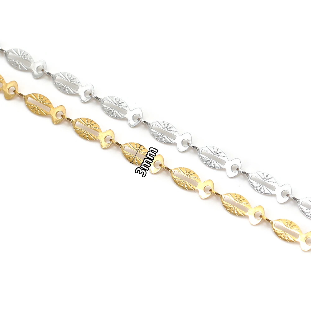 2 Meter Edelstahl-Hohlketten in Fischform für DIY-Schmuckherstellung, Armbänder, Halsketten, Körperketten, Ohrringe und Zubehör – Detail 3