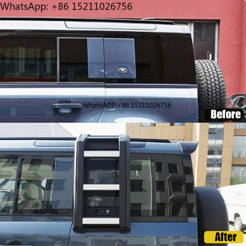 الصين المورد سيارة سلم خلفي الجانب للطي سلم الجانب سلم الباب الجانبي لاند روفر المدافع 90 110 #6